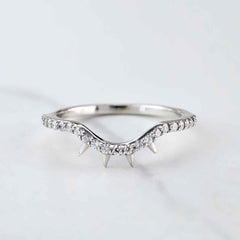 Thorny Ring Enhancer Guard Moissanite Curved Wedding Band
