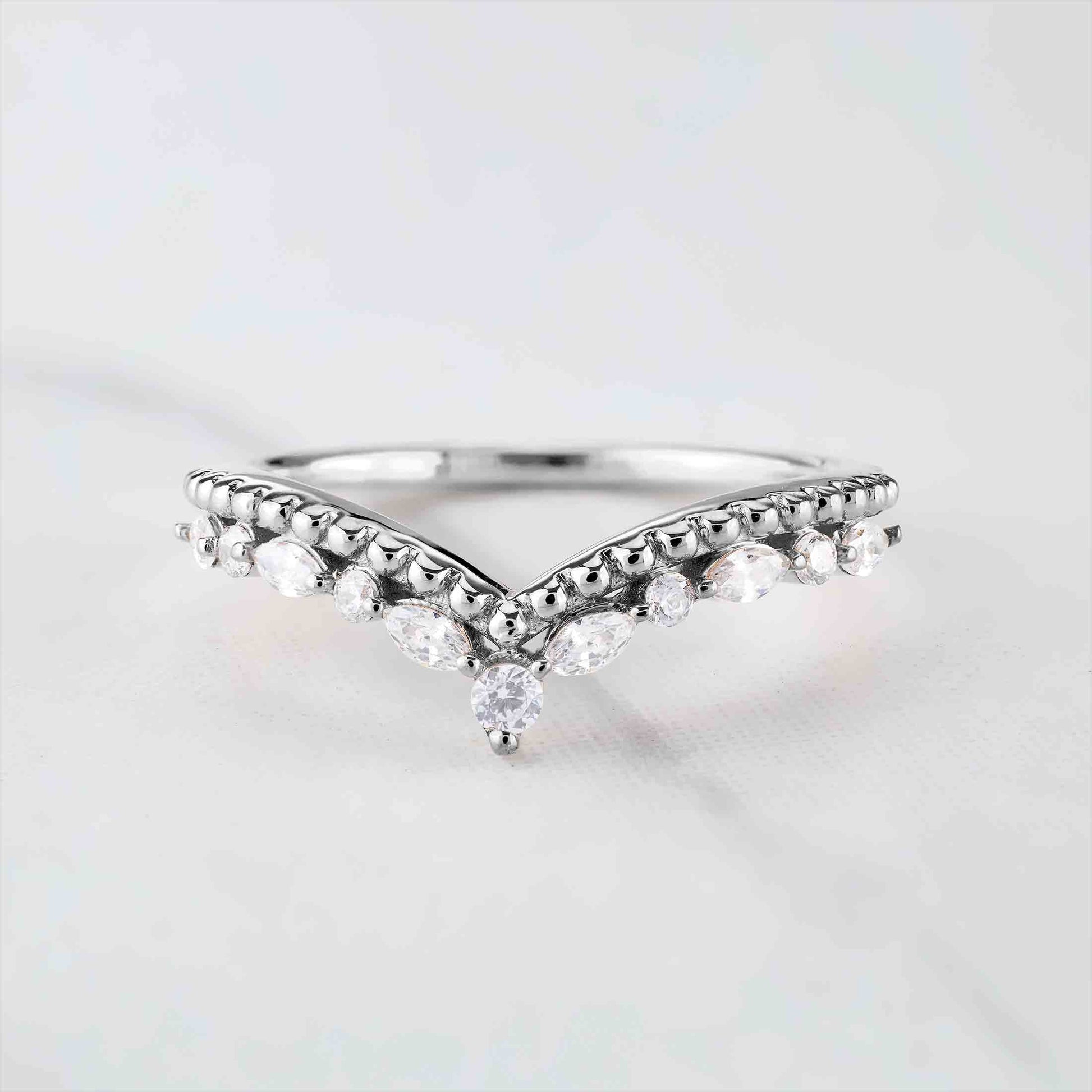 Vintage Wedding Ring Enhancer Moissanite Curved Stacking Band