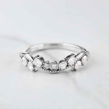 CZ Diamond Wedding Band Engagement Ring Enhancer Art Deco Jewelry