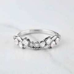 CZ Diamond Wedding Band Engagement Ring Enhancer Art Deco Jewelry
