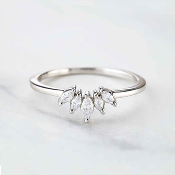 Tiara Wedding Band Marquise Cut AAA CZ Engagement Ring Enhancer