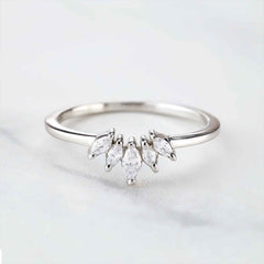 Tiara Wedding Band Marquise Cut AAA CZ Engagement Ring Enhancer