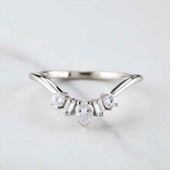 Diamond Wedding Ring Enhancer Engagement Ring Curved Stacking Rose Gold