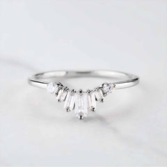 Tiara Wedding Band Ring Enhancer Engagement Stackable Rings 925 Sterling Silver