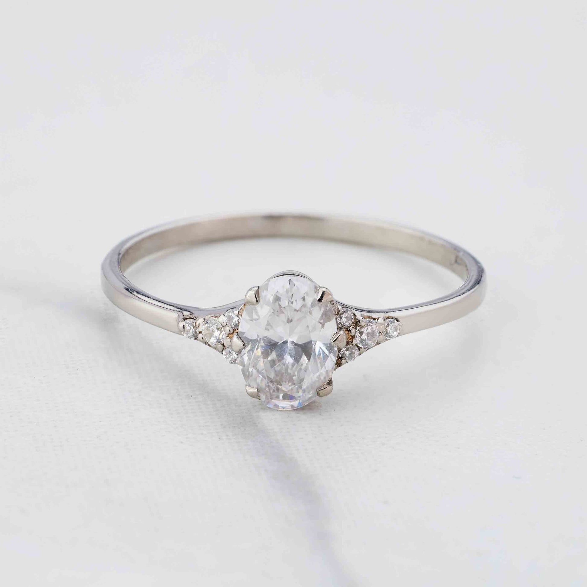 Oval Cut Diamond Engagement Rings Rose Gold White Gold Promise Ring Wedding Anniversary Gift