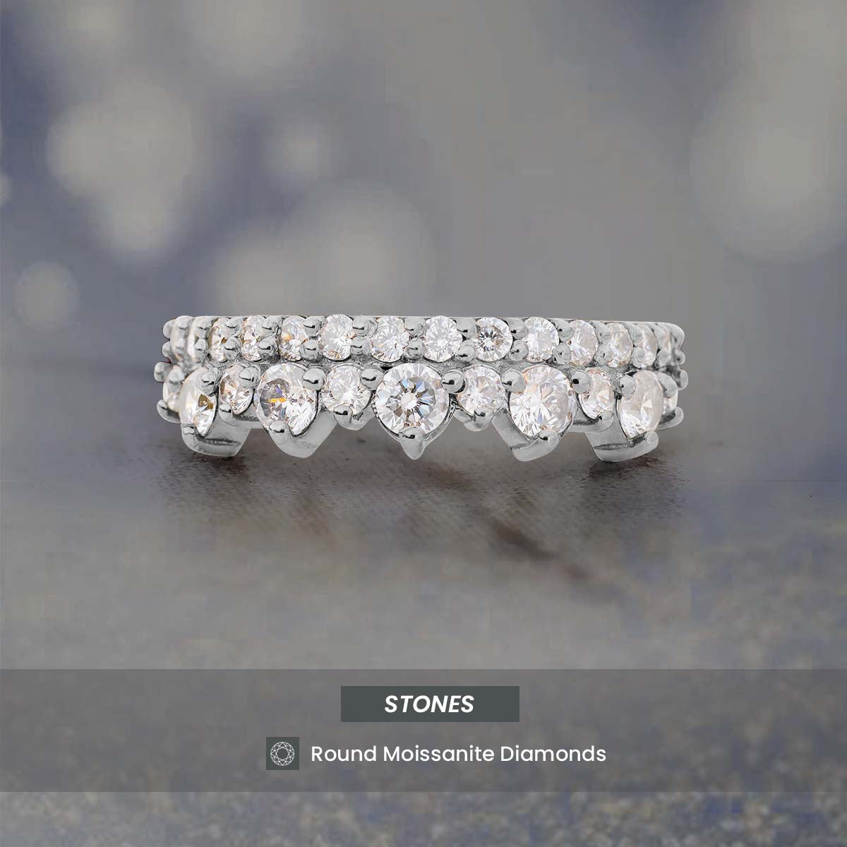 Moissanite Diamond Wedding Bands Women's Promise Anniversary Band Rose Gold White Gold
