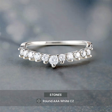 Enhancer Wedding Band Women AAA CZ Diamond Engagement Ring Sterling Silver