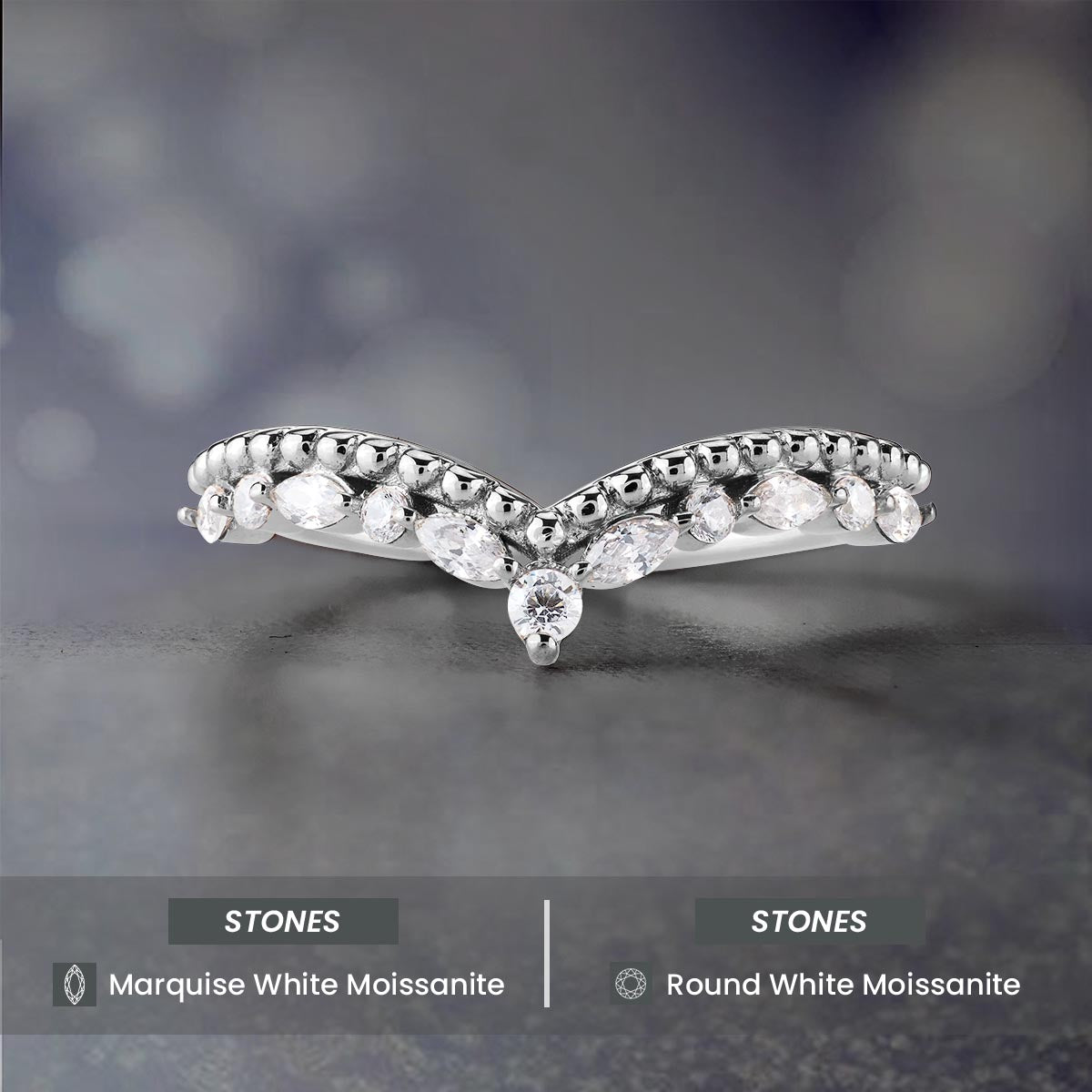 Curved Enhancer Wedding Band Milgrain Art Deco CZ Diamond Engagement Ring