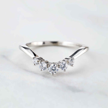 Diamond Ring Enhancer Curved Wedding Band Silver Rose Gold