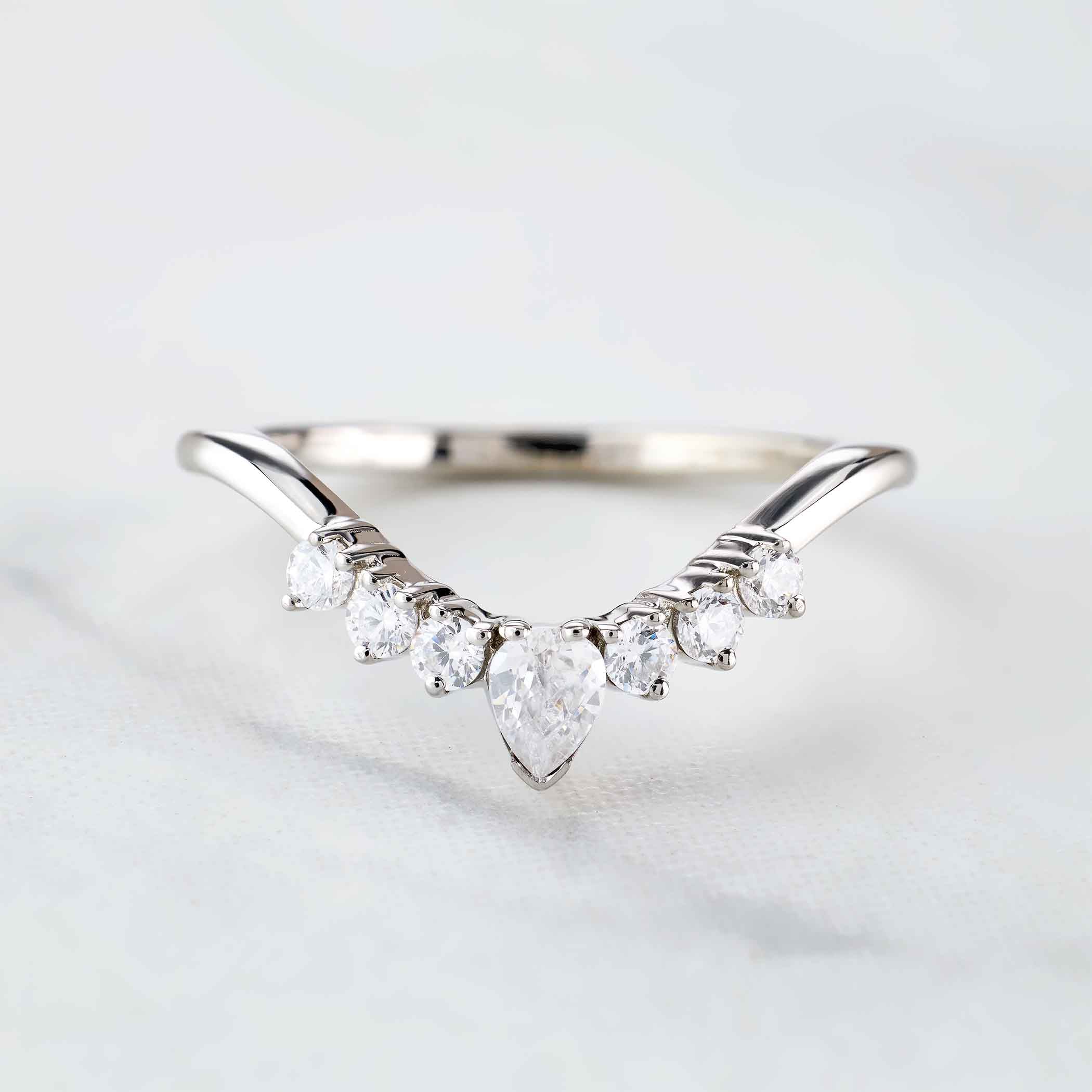 Diamond Wedding Band Enhancer Guard Stacking Promise Ring