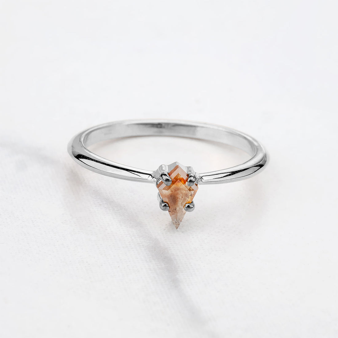 Kite Cut Fancy Colored Natural Rustic Diamond Engagement Ring