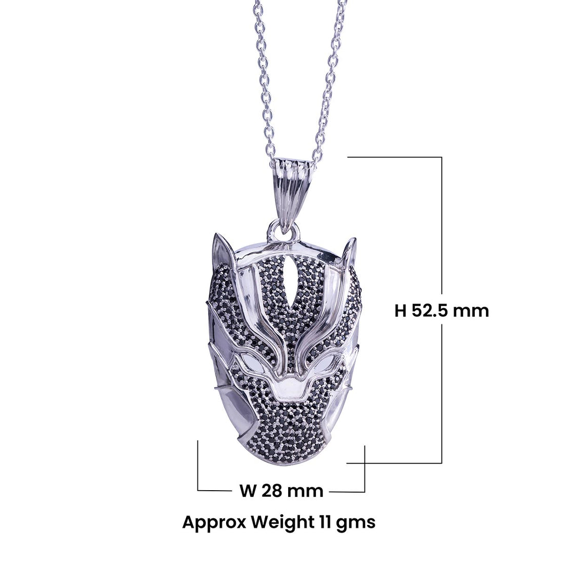 panther pendant with Black moissanite gemstones on a dark textured background