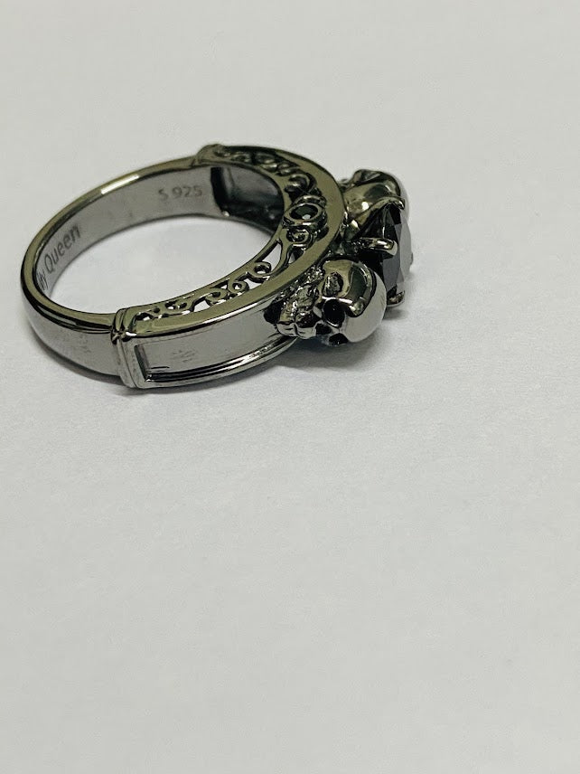 Onyx Skull Engagement Ring