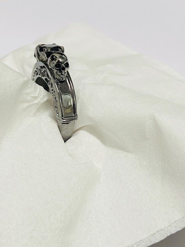 Onyx Skull Engagement Ring
