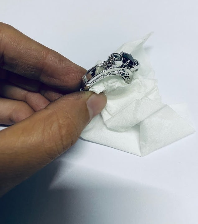 Onyx Filigree Skull Wedding Ring