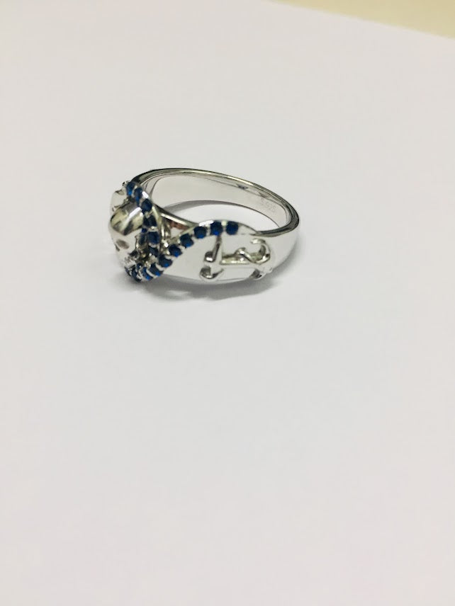 Mens Anchor Skull Band
