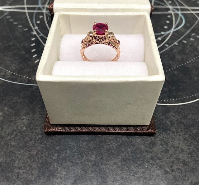Ruby Gothic Skull Ring