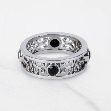 Black Moissanite Celtic Wedding Band Promise Anniversary Bands