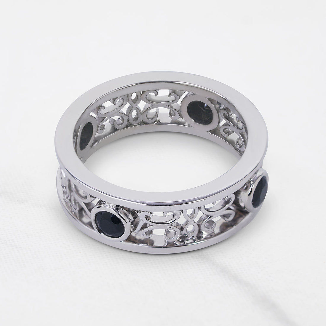 Black Moissanite Celtic Wedding Band Promise Anniversary Bands