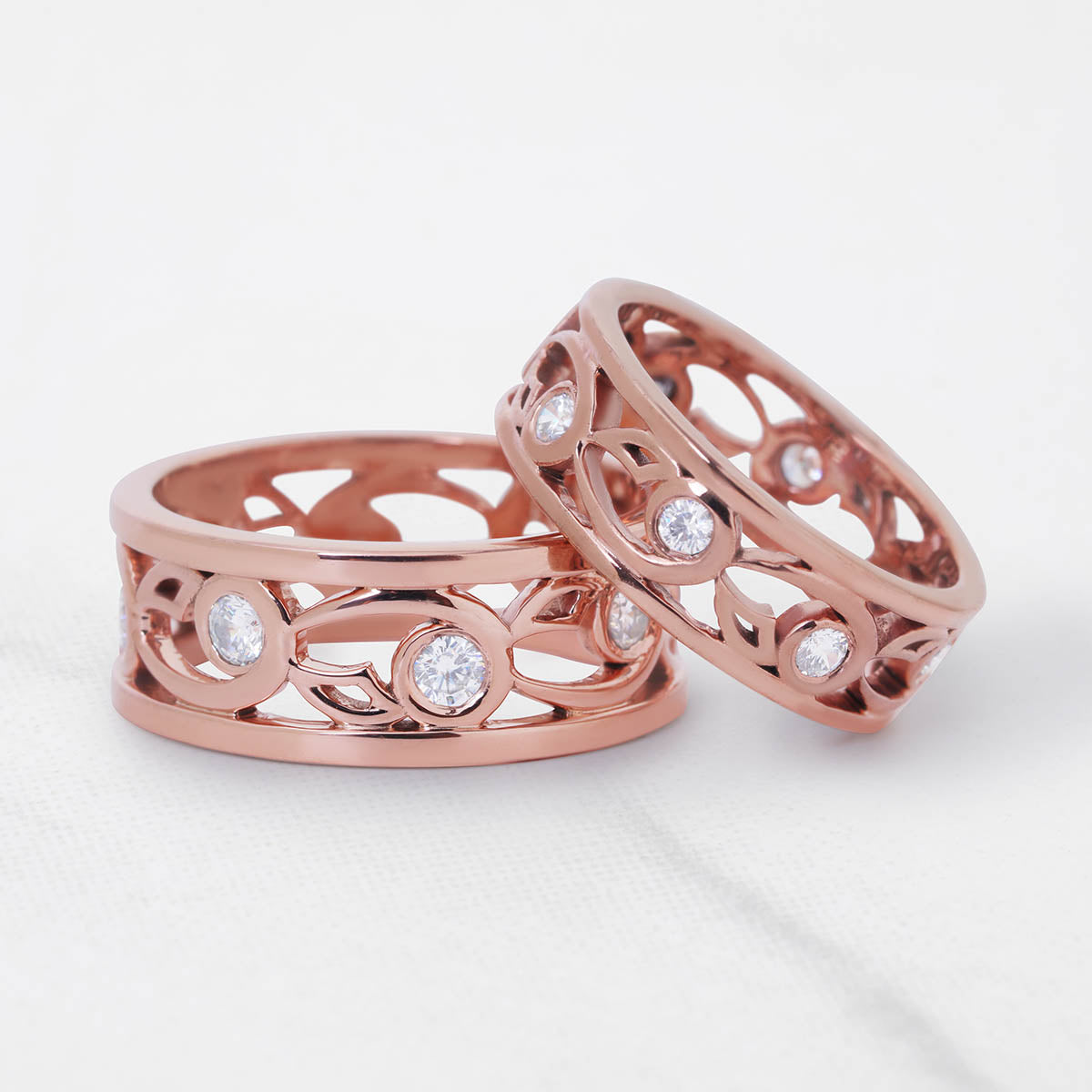 Celtic Wedding Bands for Couple Matching Promise Ring Set
