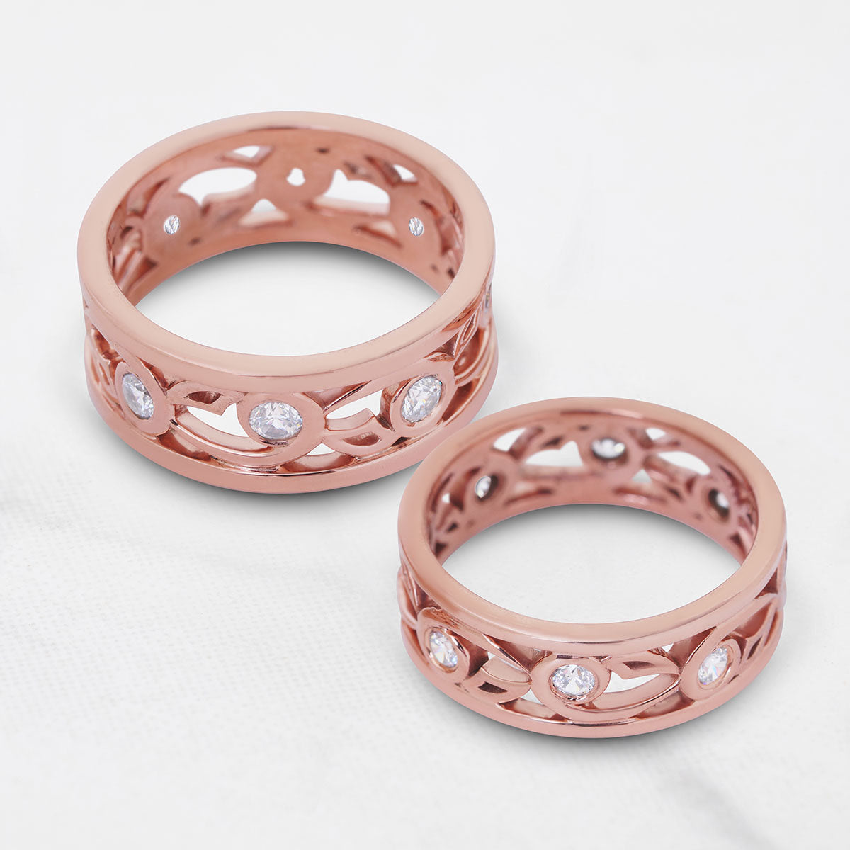 Celtic Wedding Bands for Couple Matching Promise Ring Set