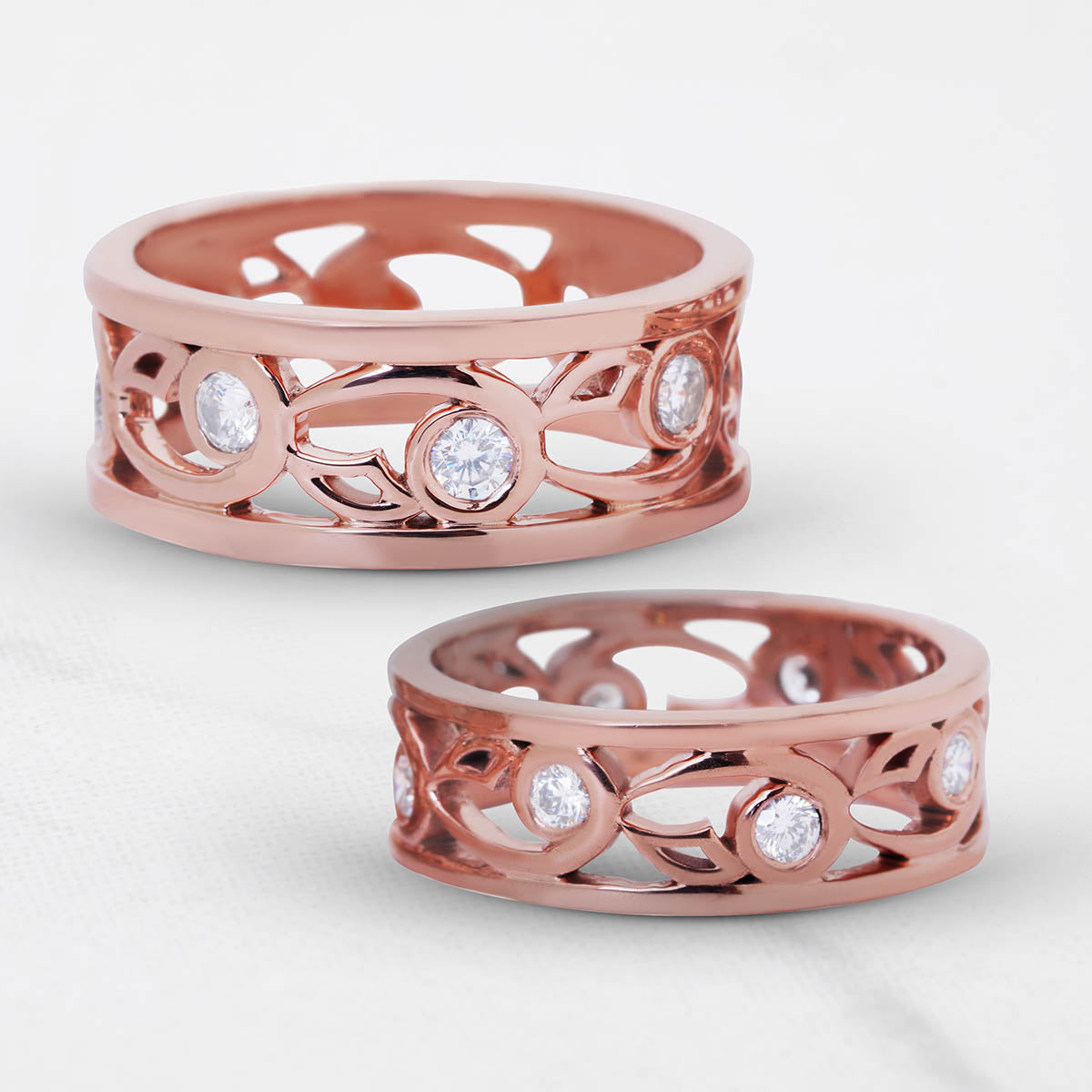 Celtic Wedding Bands for Couple Matching Promise Ring Set