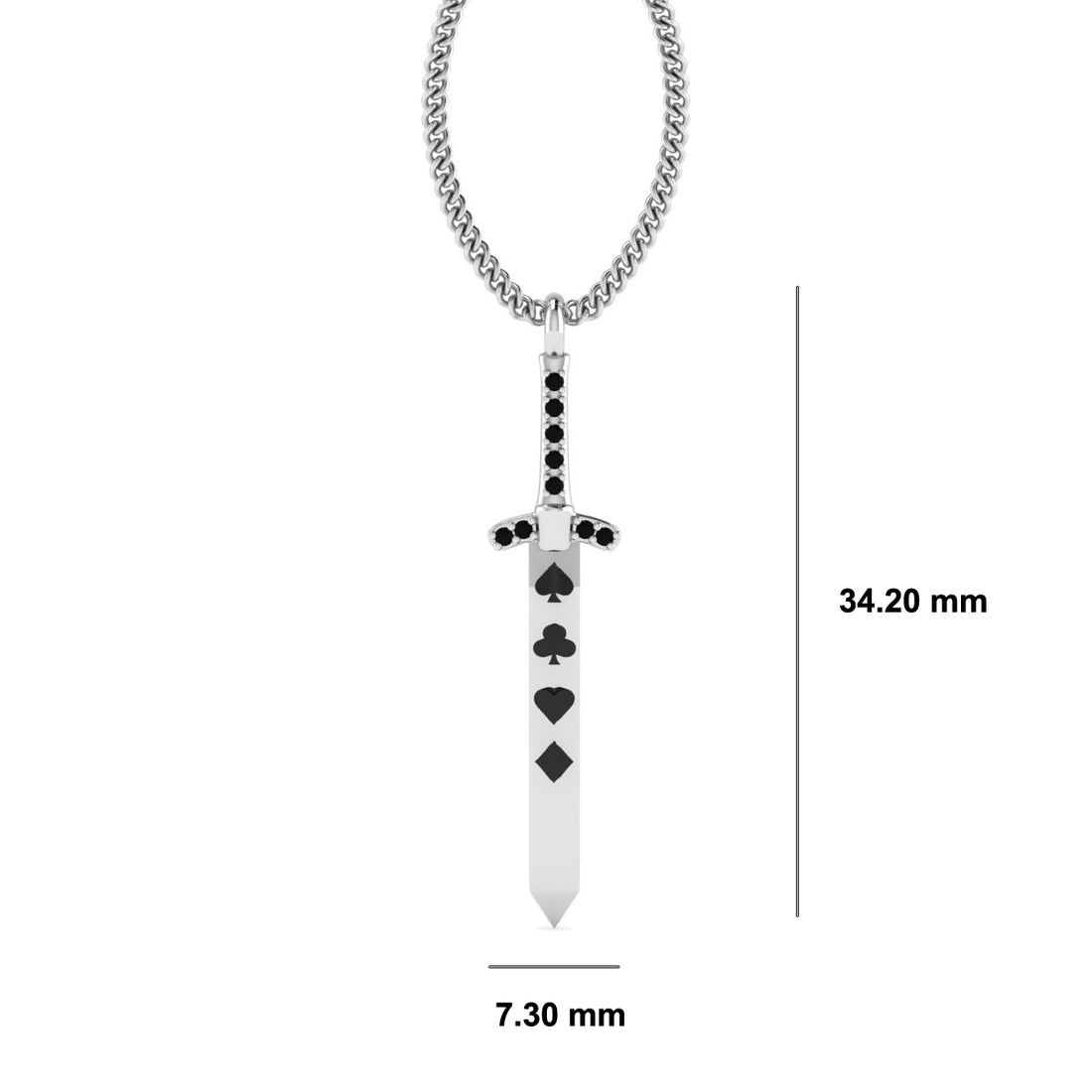 CARD SUITS SWORD PENDANT