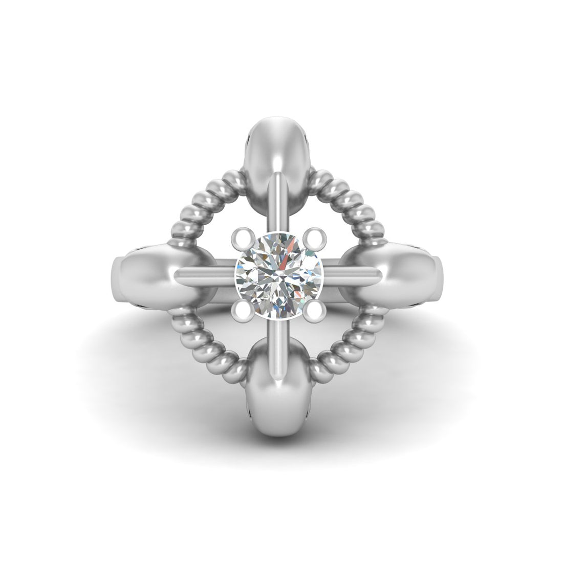 SOLITAIRE DIAMOND SKULL ENGAGEMENT RING