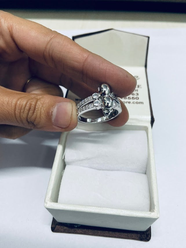0.35TCW Diamond Skull Ring