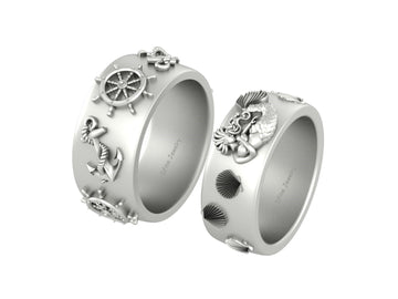 NAUTICAL WEDDING BANDS FOR COUPLE