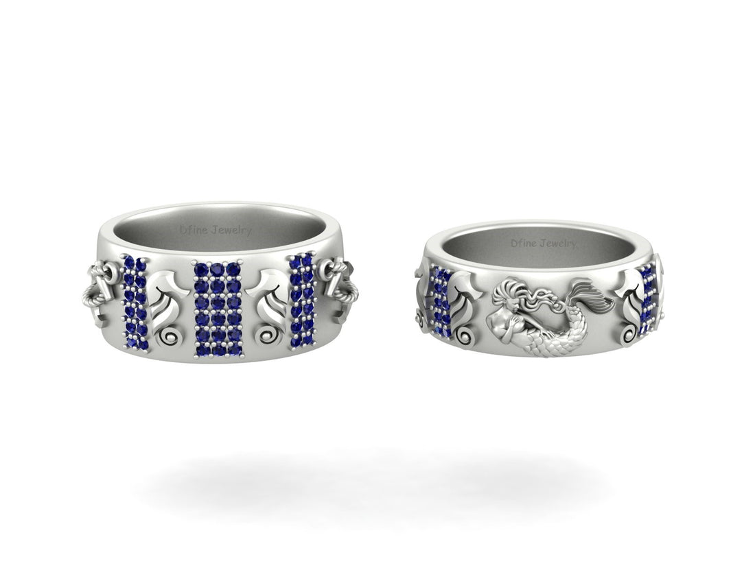 NAUTICAL ANCHOR MATCHING COUPLE BANDS