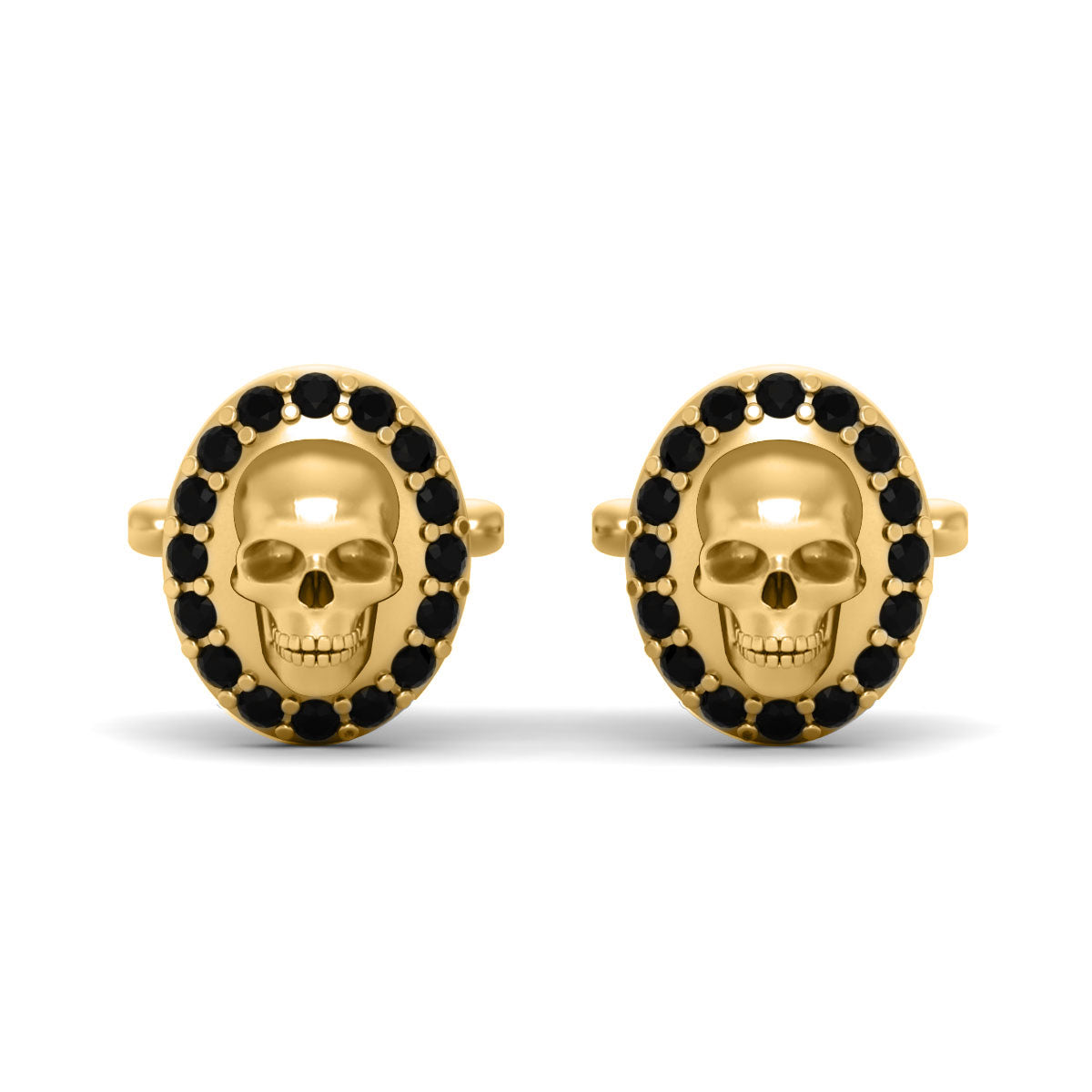 0.32TCW ONYX SKULL CUFFLINKS