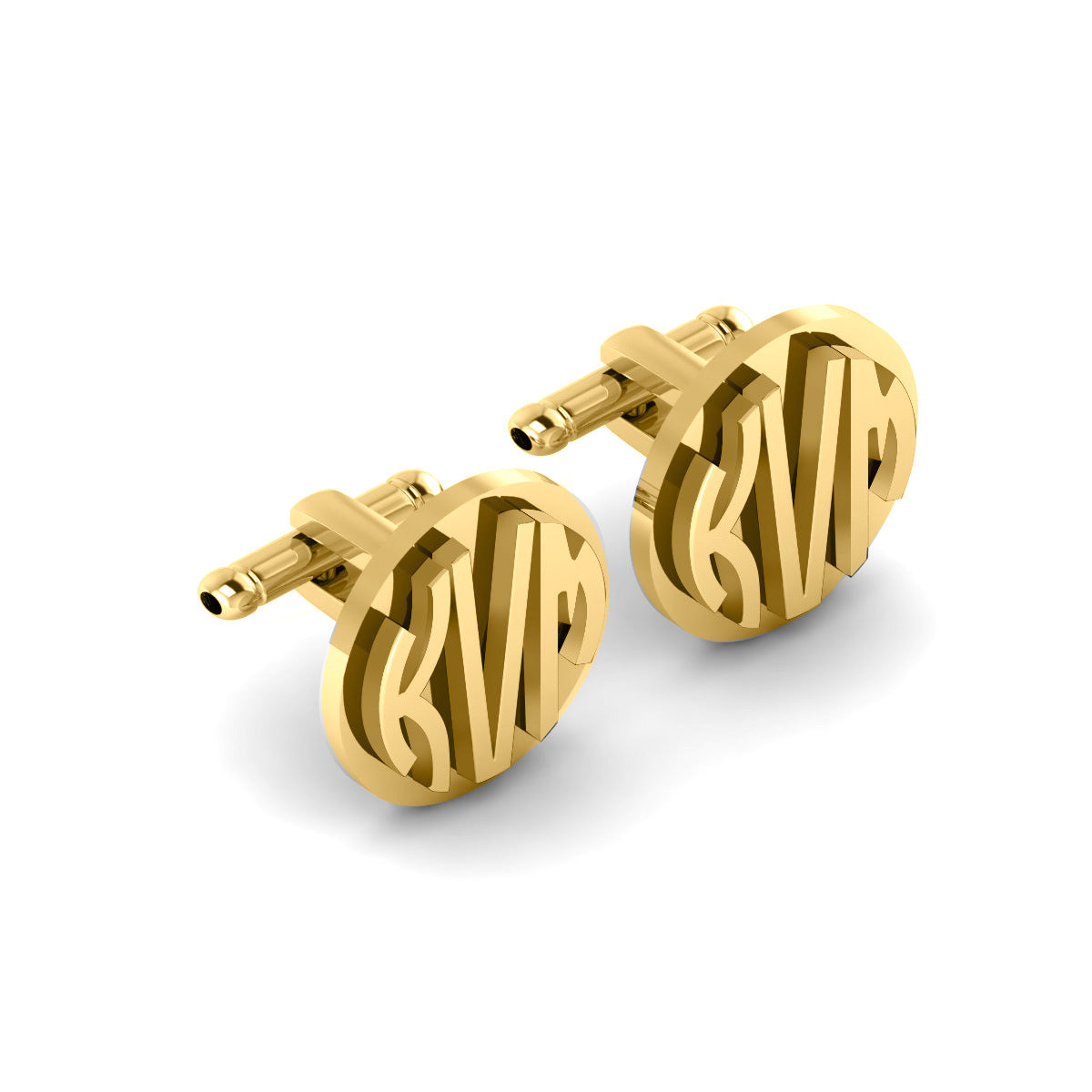 SILVER MONOGRAM CUFFLINKS