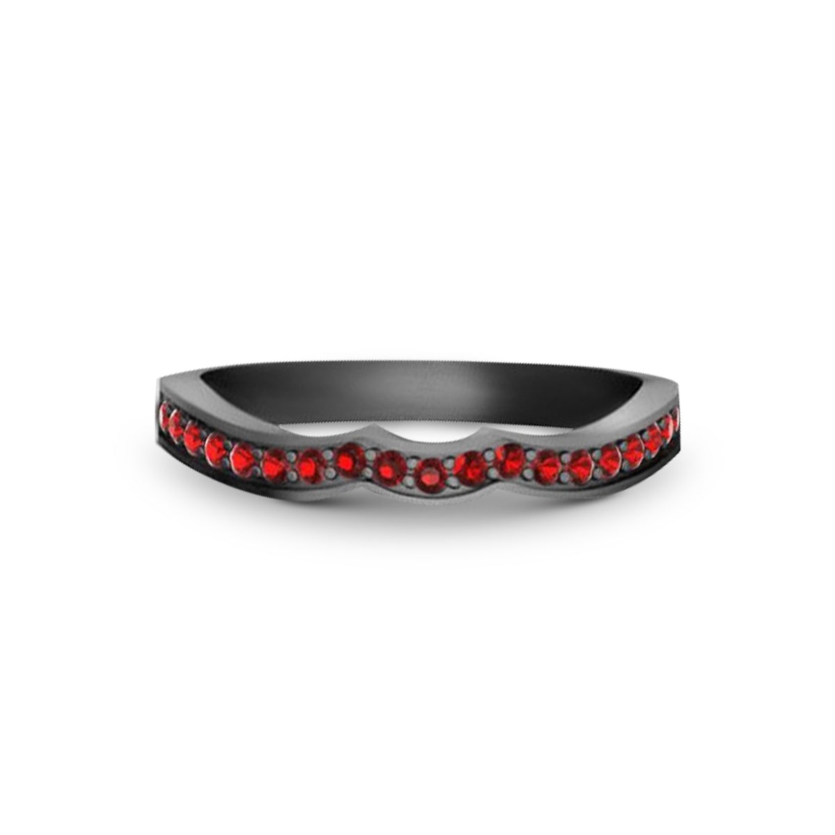Red Garnet CZ Stacking Wedding Band for Women | Expedited Shipping Fees | Free Engraving