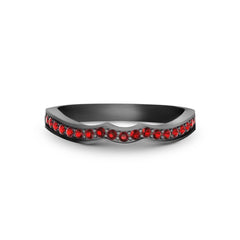 Red Garnet CZ Stacking Wedding Band for Women | Expedited Shipping Fees | Free Engraving