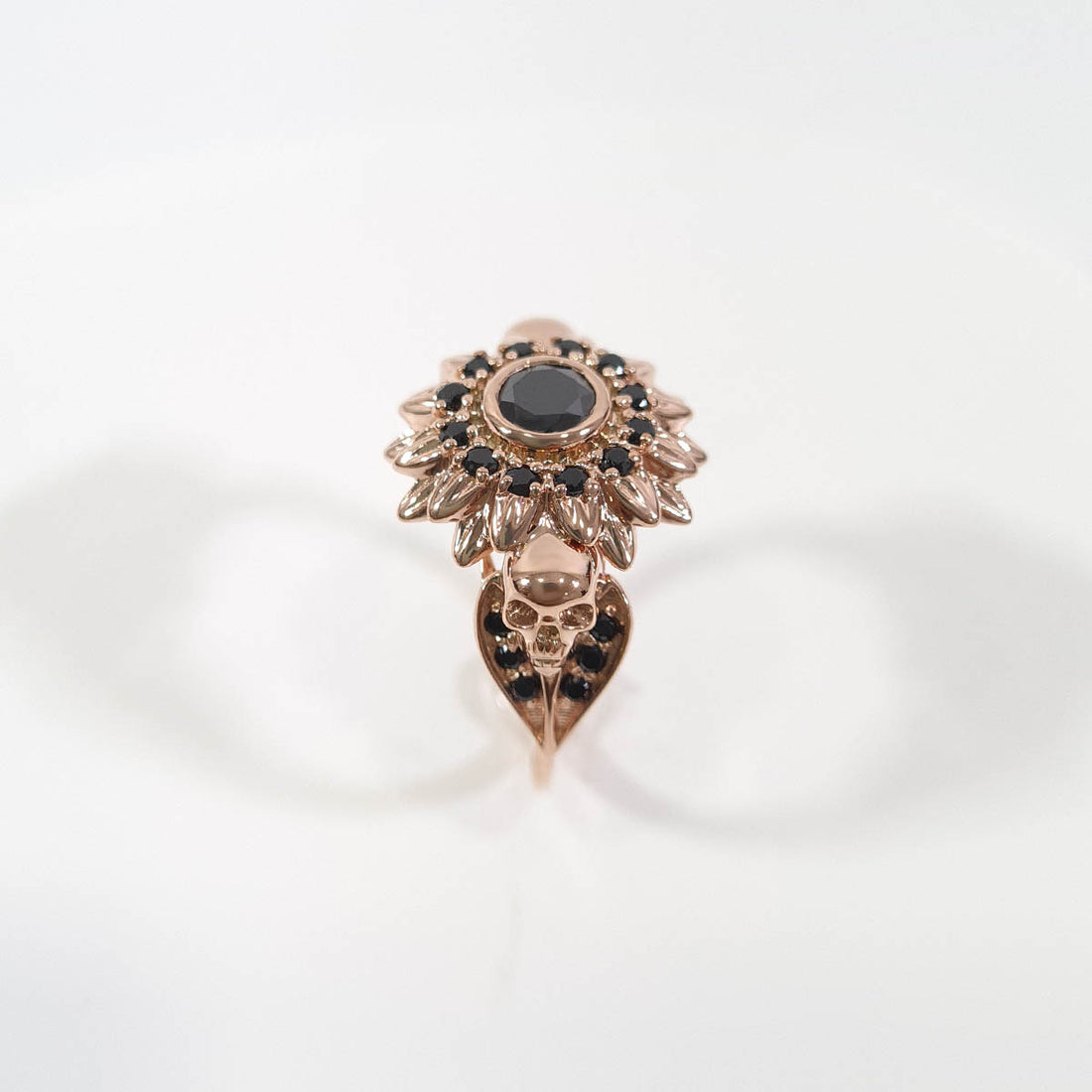 Skull Flower Engagement Ring