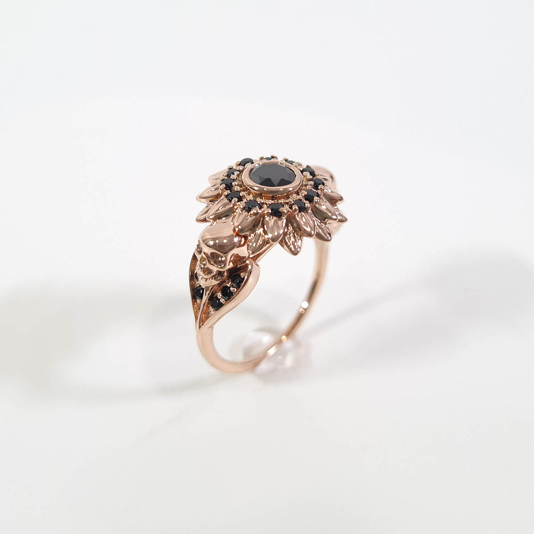 Skull Flower Engagement Ring