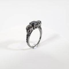 1.70TCW Onyx Black Skull Wedding Ring Gothic Skull Ring Silver