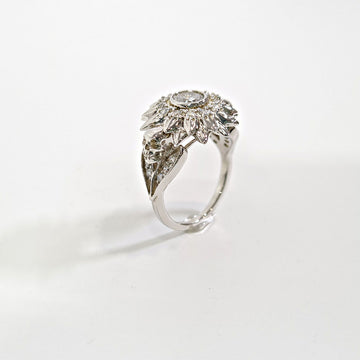 DIAMOND FLOWER SKULL RING