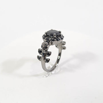 1.70tcw Onyx Black Skull Ring