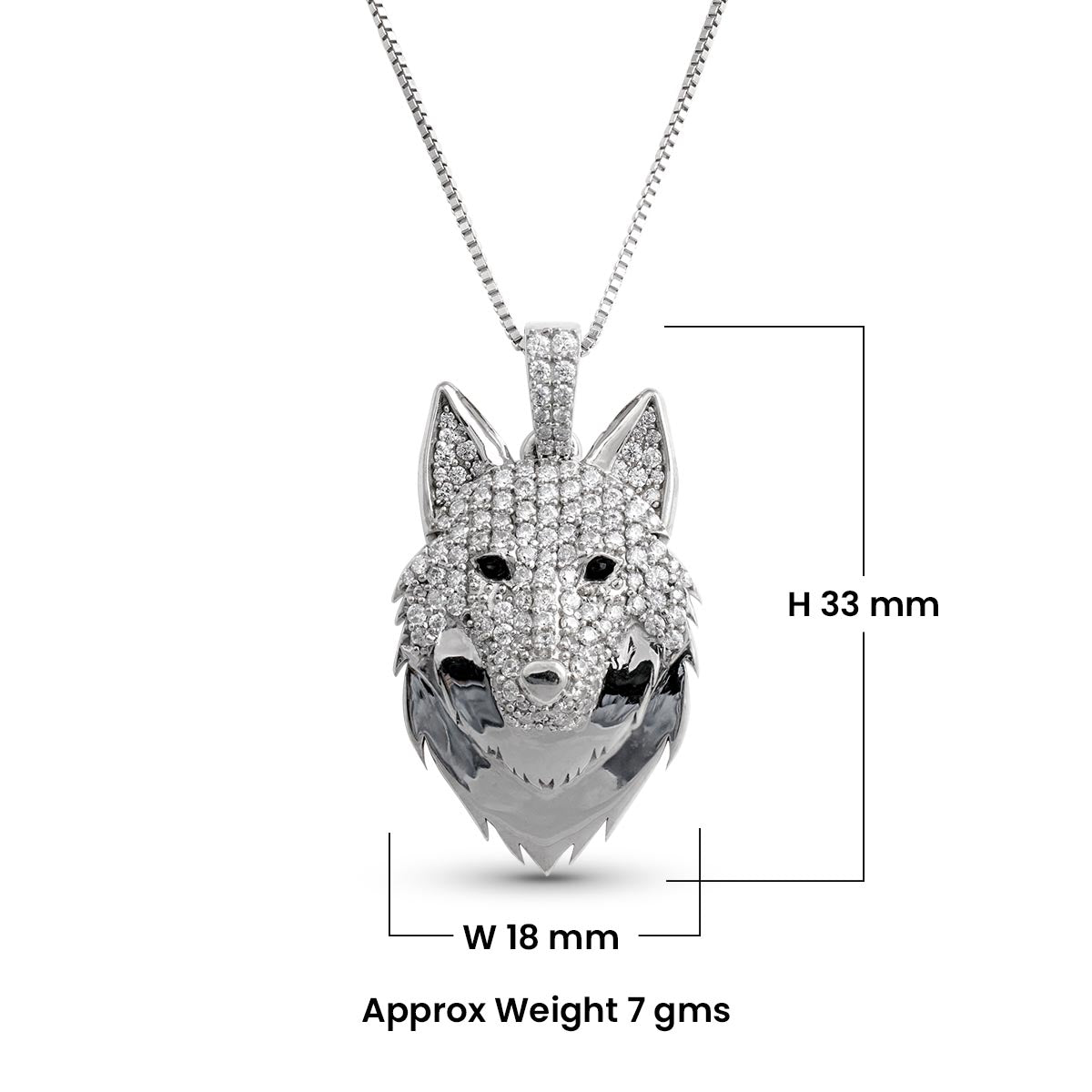 Iced Out Viking Wolf Pendant Necklace Hip Hop Jewelry Sterling Silver CZ Diamond