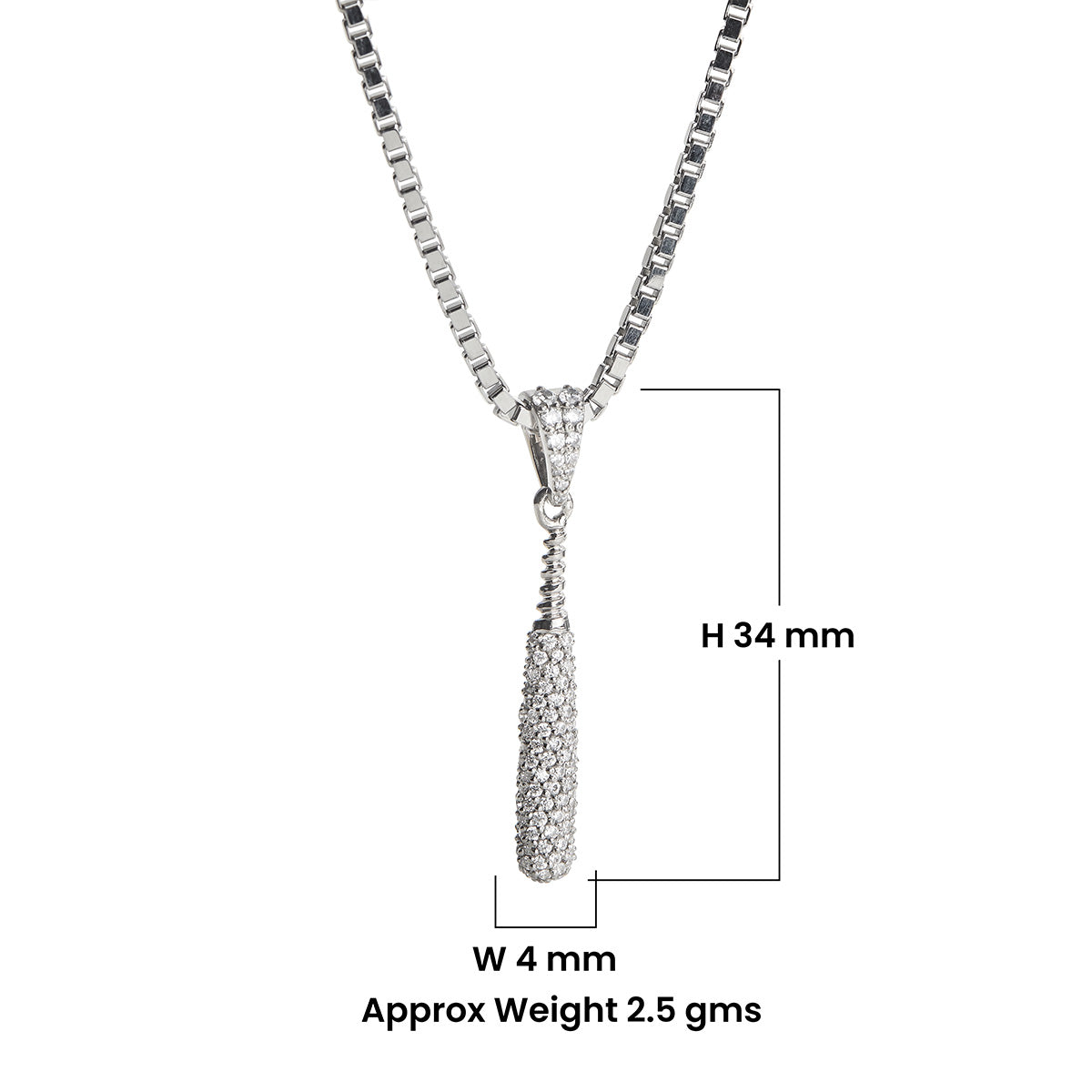 Iced Out Baseball Bat Pendant Necklace Hip Hop Sports Jewelry