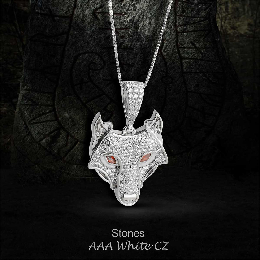 Icedout Viking Wolf Pendant Necklace Hip Hop Animal Jewelry Sterling Silver