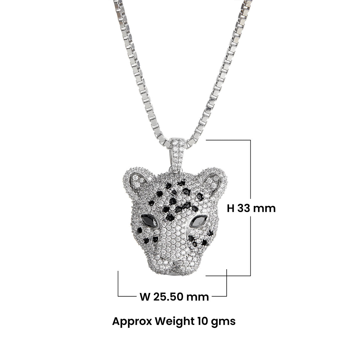 Leopard Necklace Black Spotted Cheetah Jaguar Pendant Iced Out Hip Hop Jewelry Diamond Sterling Silver