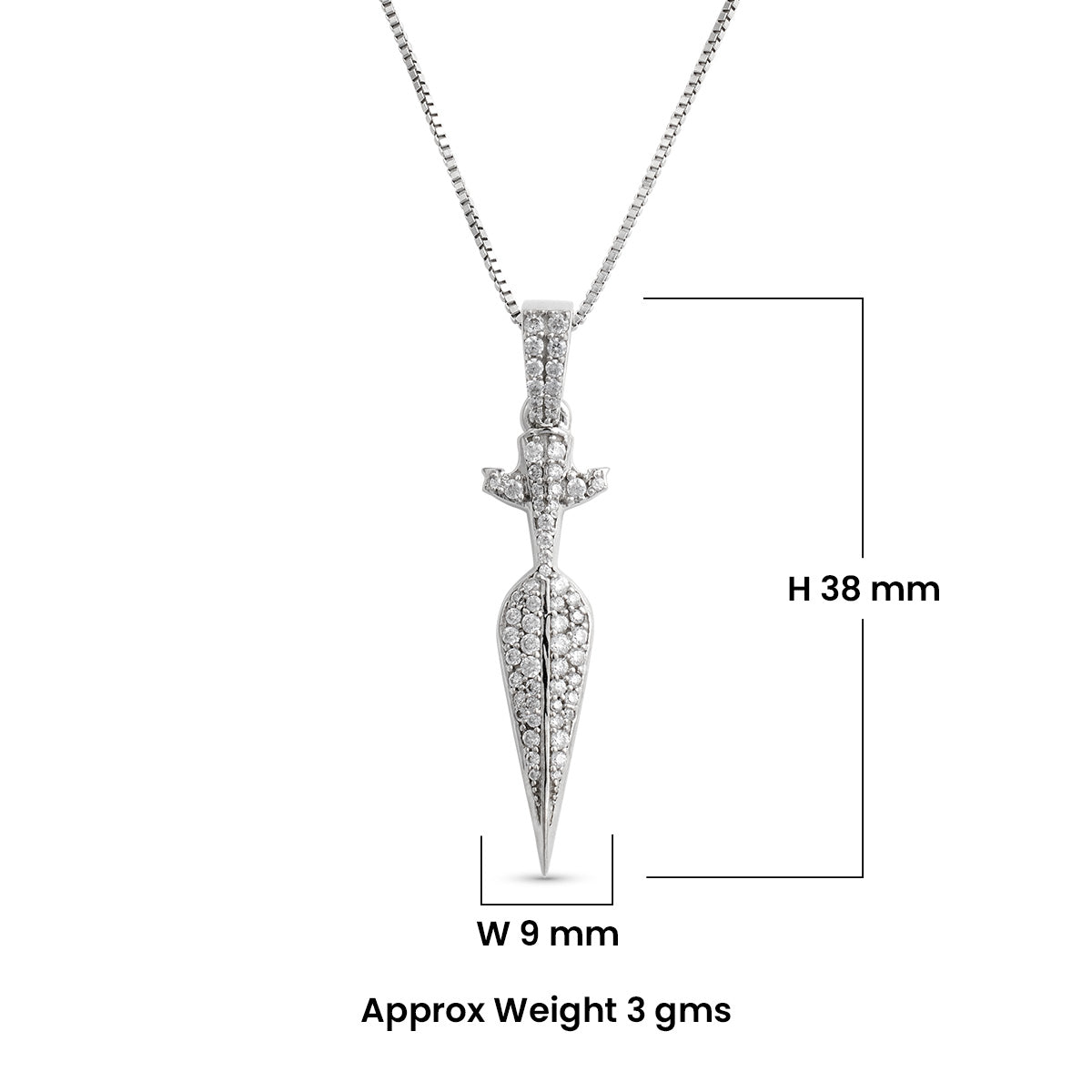 Gungnir Necklace Pendant Viking Spear Head Moissanite Diamond