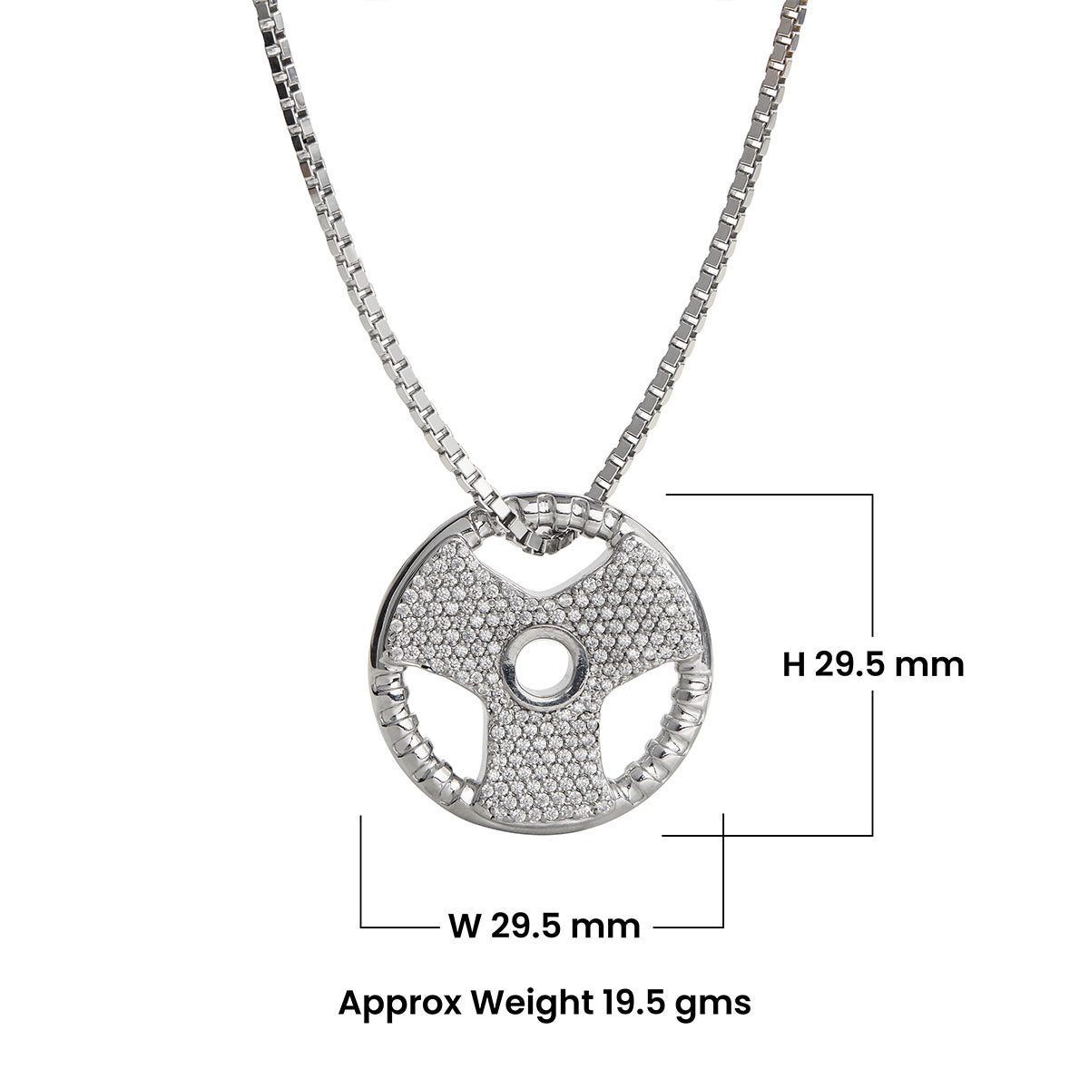 Iced Out Barbell Weight Plate Pendant Necklace Gym Fitness Athlete Sports Hip Hop Jewelry Sterling Silver Diamond