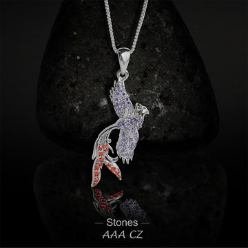 Phoenix Necklace Pendant Rising Mythical Bird Necklace Phoenix Jewelry Sterling Silver