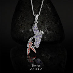 Phoenix Necklace Pendant Rising Mythical Bird Necklace Phoenix Jewelry Sterling Silver