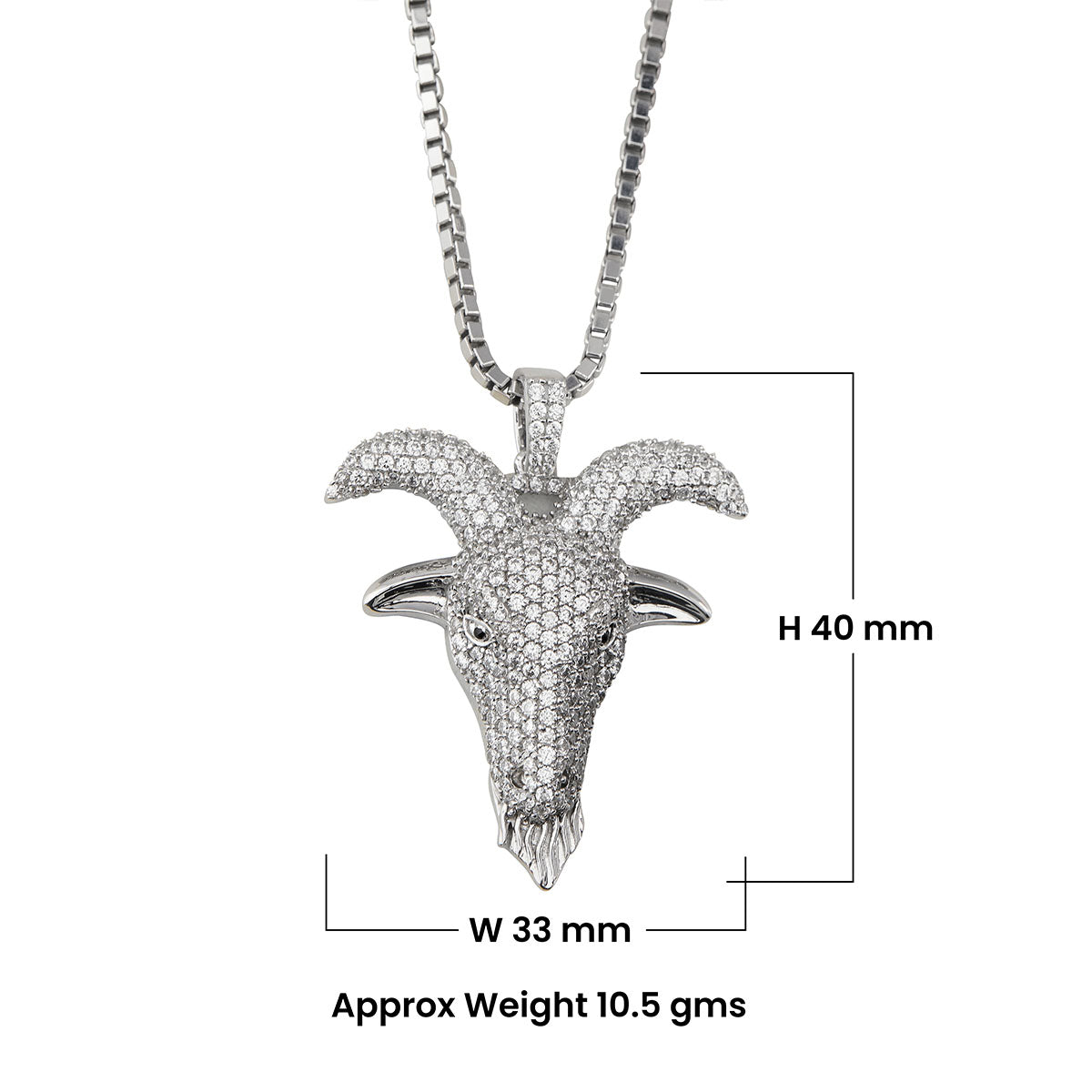 Iced Out Goat Pendant Necklace Capricorn Jewelry GOAT - Greatest Of All Time Hip Hop Jewelry