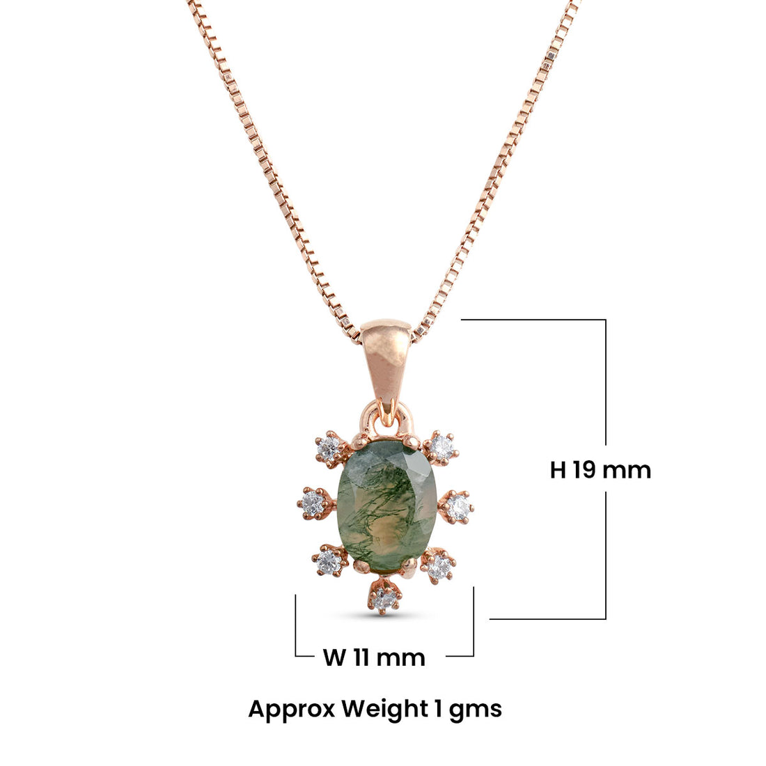 Oval Cut Moss Agate Pendant Necklace Natural Moss Agate Jewelry Healing Necklace